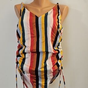 Time and Tru White and Orange Swimsuit